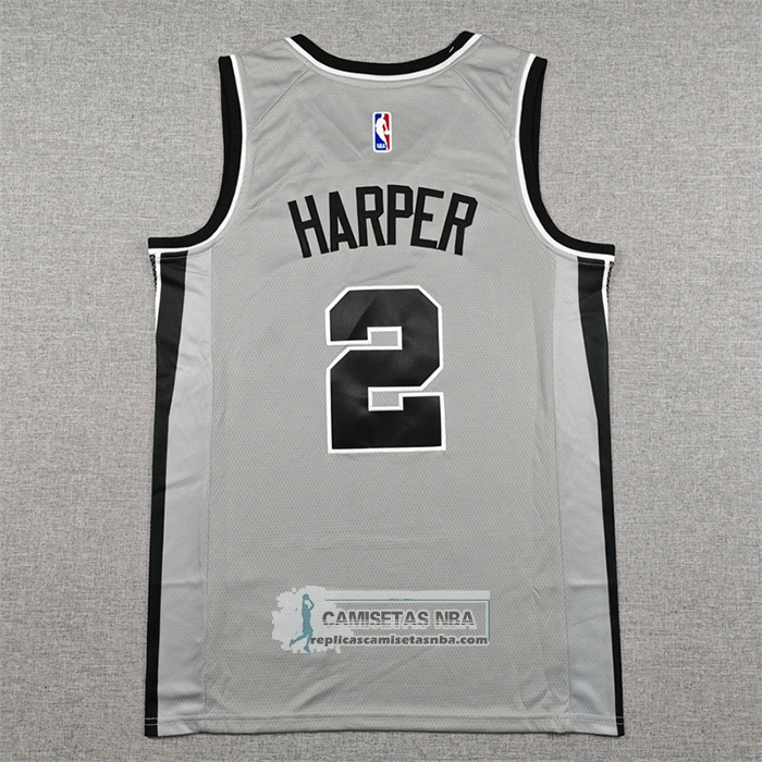 Camiseta San Antonio Spurs Dylan Harper NO 2 Statement 2025-26 Gris